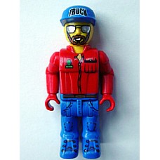 4j001 Truck Driver with Brown Beard and Mirror Sunglasses 